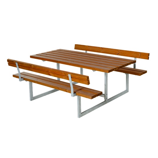 Picknickbord PLUS Basic Med Två Ryggstöd 177 cm Teak