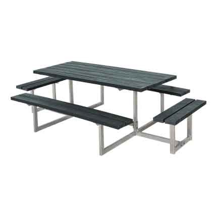 PLUS Picknickbord med 2 Påbyggnader Basic ReTex 260 cm Grå