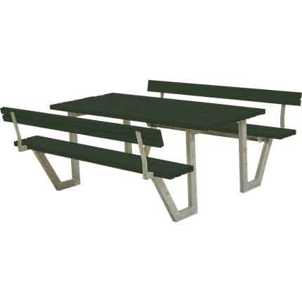 PLUS Picknickbord med 2 Ryggstöd Wega 177 cm Grön