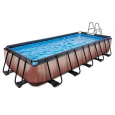 Pool EXIT Wood Brun 540x250x100cm Inkl. Filterpump
