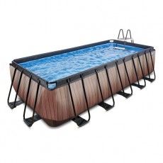 Pool EXIT Wood Brun 540x250x122 Inkl. Sandfilterpump