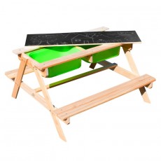 Picknickbord Sunny Dual Vatten&Sand Top 2.0 med Gröna Lådor