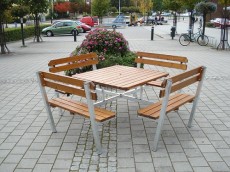 Picknickbord med Ryggstöd Eden Wood Quattro Stål Brun