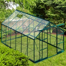 Växthus Infloria 8.9m2 Härdat Glas Grön Aluminium