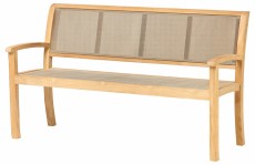 Bänk Traditional Teak KATE 150 cm Taupe