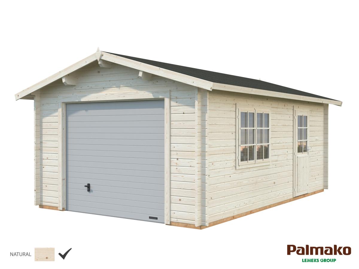 Palmako Garage Roger 19,8 m2 (inv. 19,0 m2) med Takskjutport Obehandlad