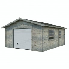 Garage Palmako Roger 24,8 m2 (inv. 23,9 m2) med takskjutport Grå