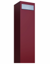 Markpostlåda Bravios Monolith - Röd med rostfri lucka