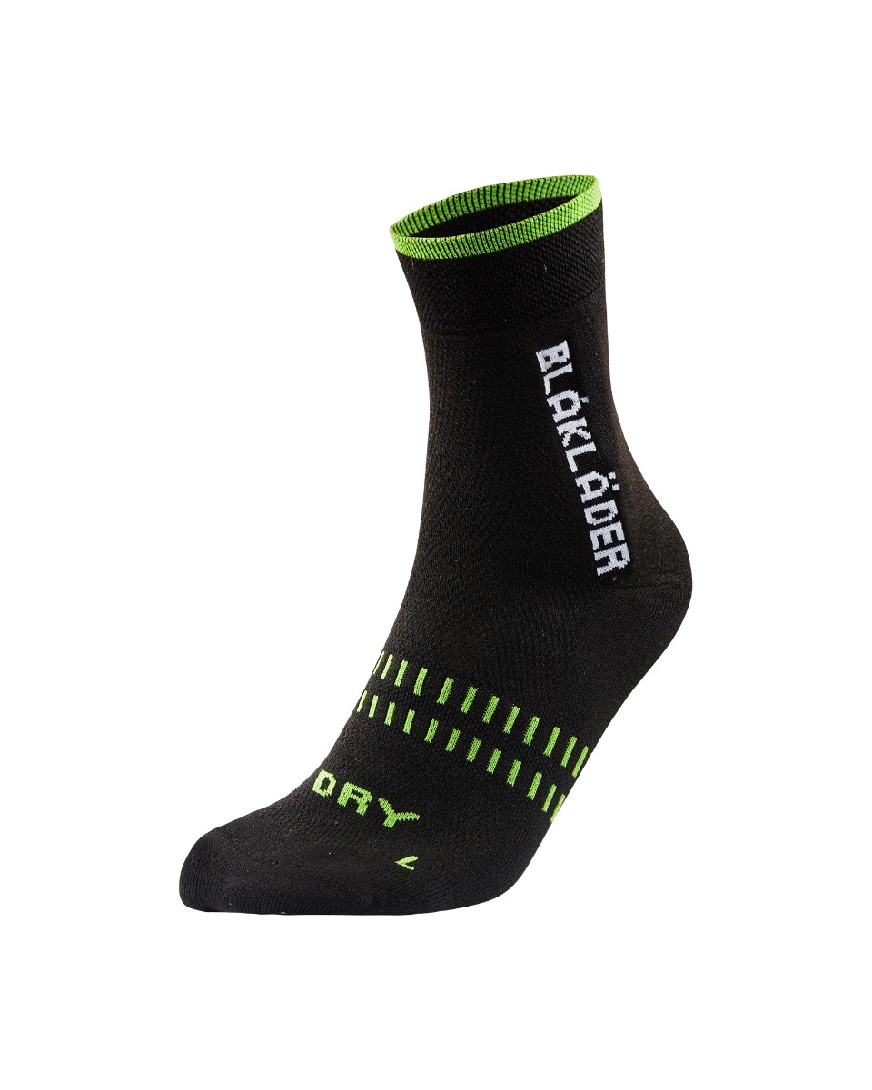Blåkläder Socka Dry 2-Pack Svart/Neongrön